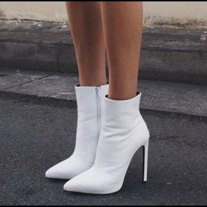 Tony Bianco Freddie White Leather Bootie